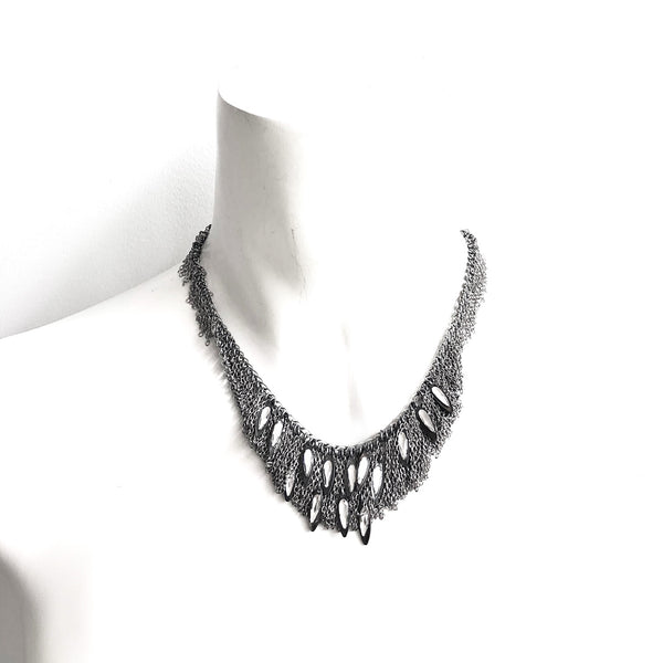 Fringe Steel With Crystal Beads