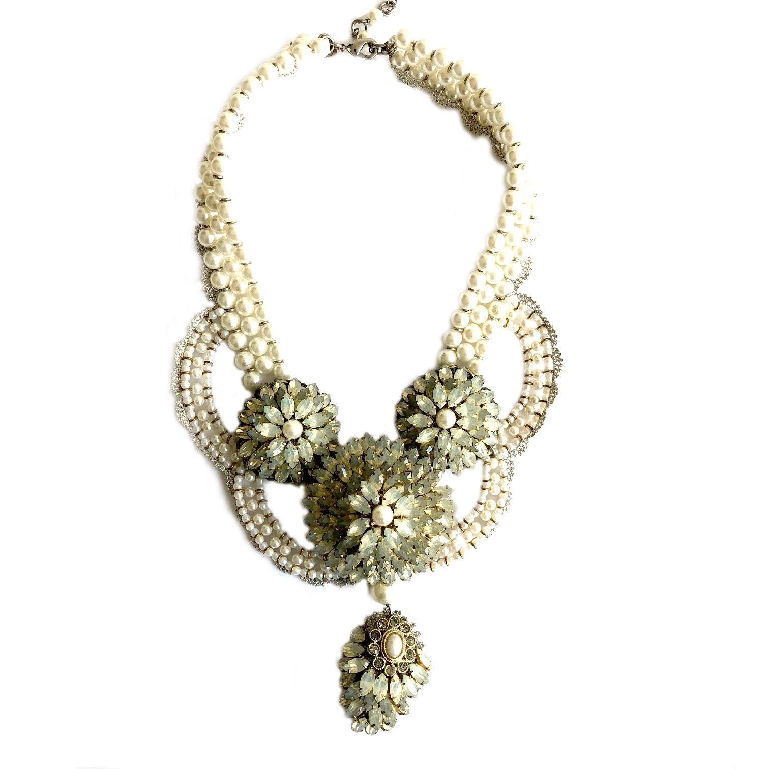 Swarovski Crystals and Pearls Statement Necklace