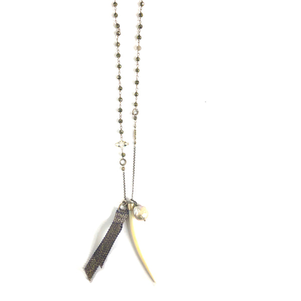 Chan Luu Pyrite Multi Stone Necklace ekojewellery