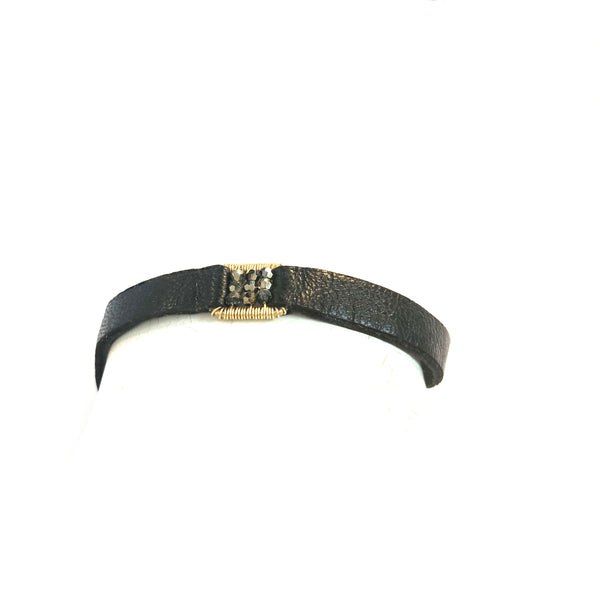 Black Silverite Leather Bracelet