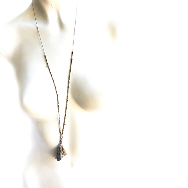 Chan Luu Gold Pyrite Tassel Necklace
