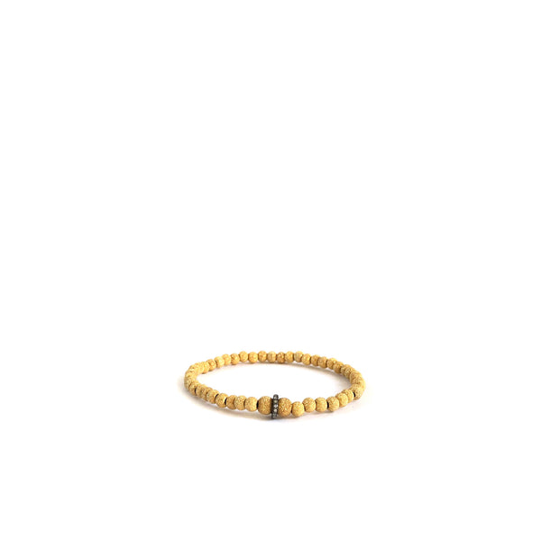 Textured Gold Bracelet With Diamonds