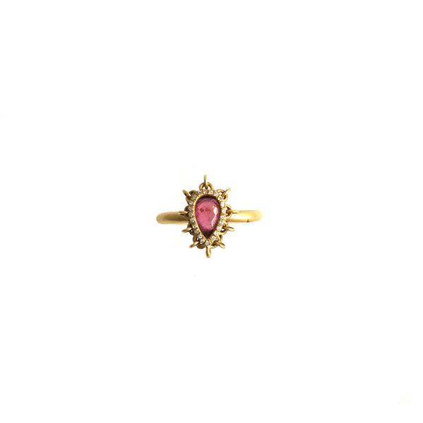 18K Gold Pink Tourmaline Ring
