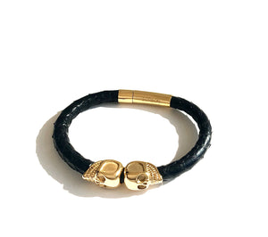 Men Gold Skull Bracelet