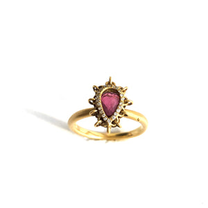 18K Gold Pink Tourmaline Ring