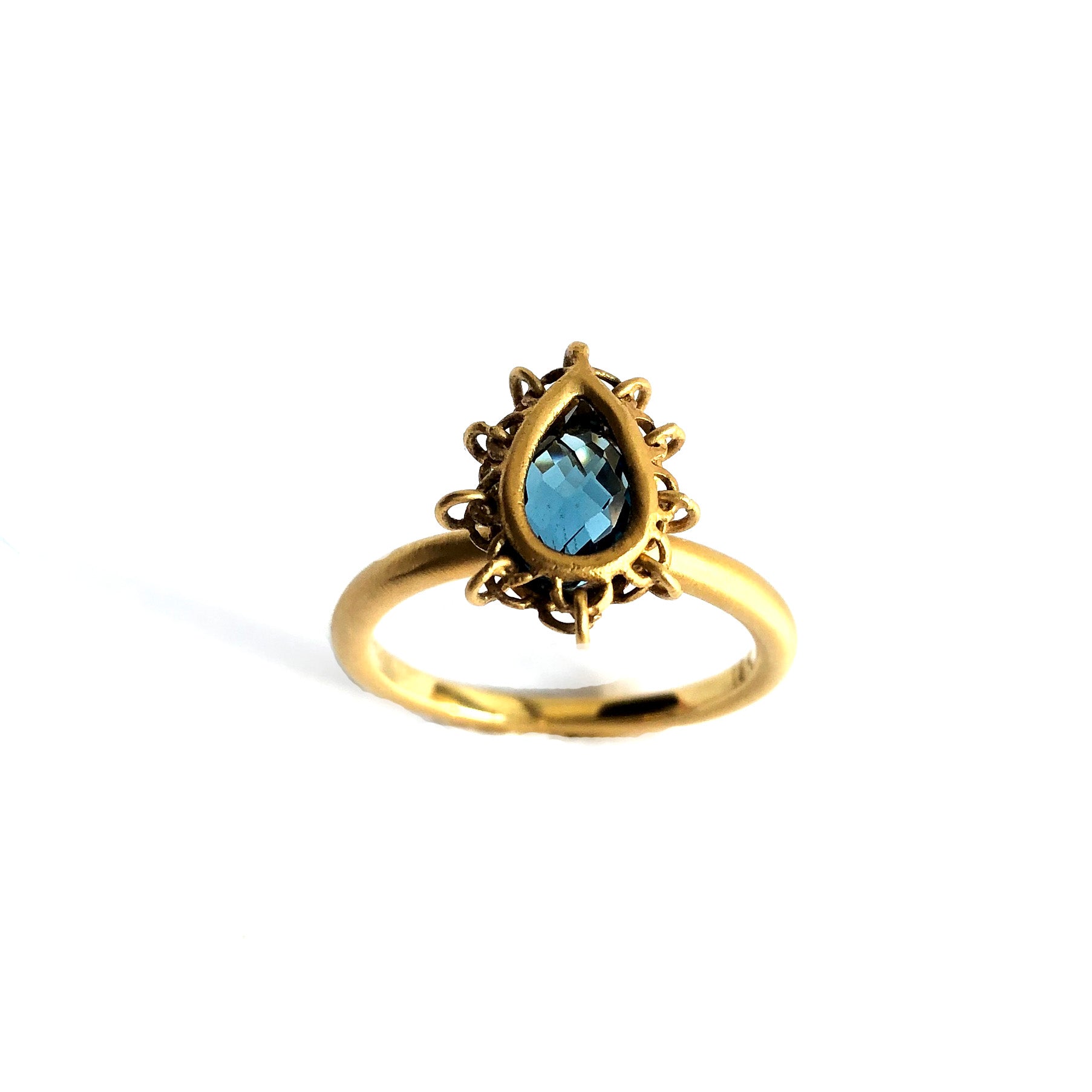 Anthony Nak 18k Gold Blue Topaz Ring