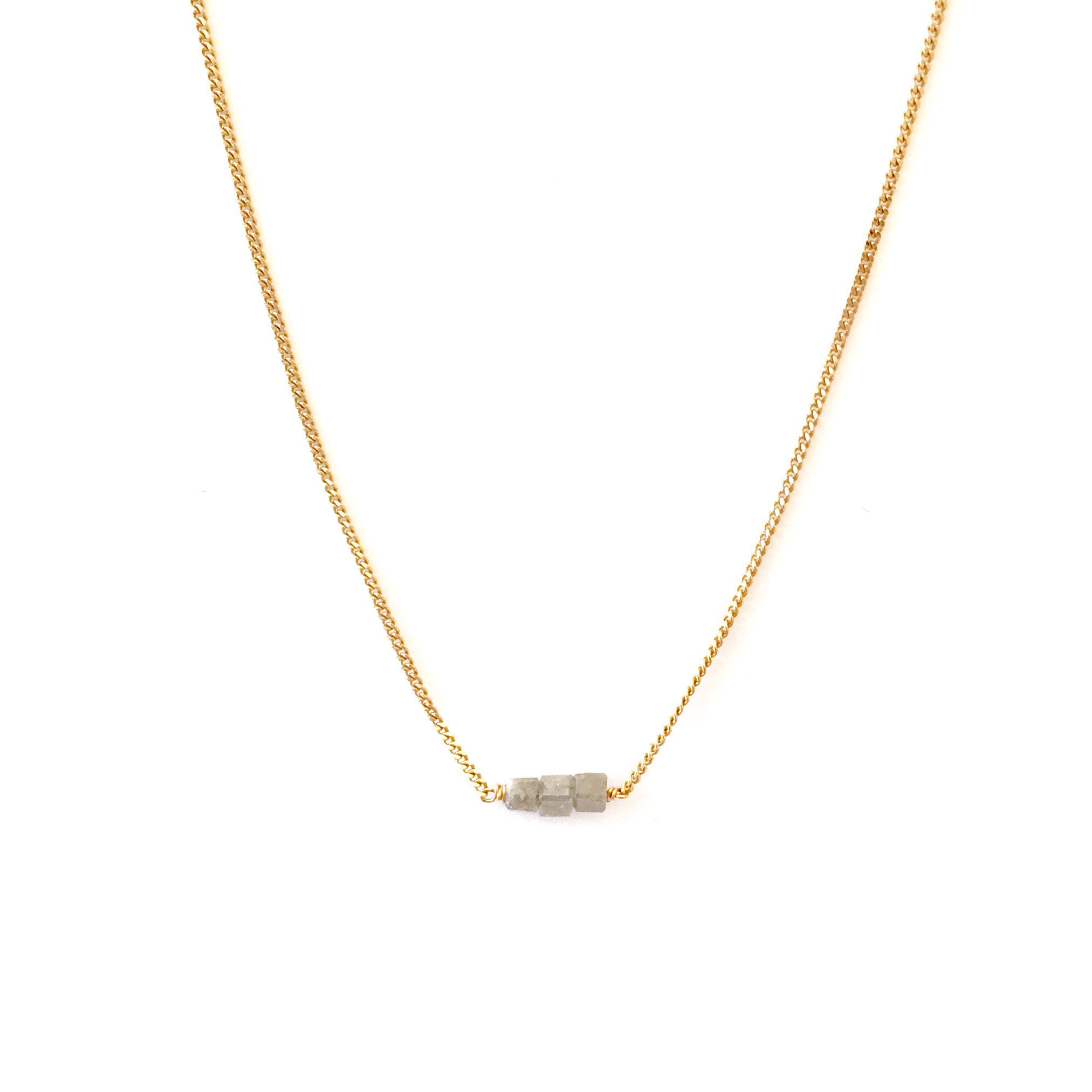 Gold Raw Diamond Necklace